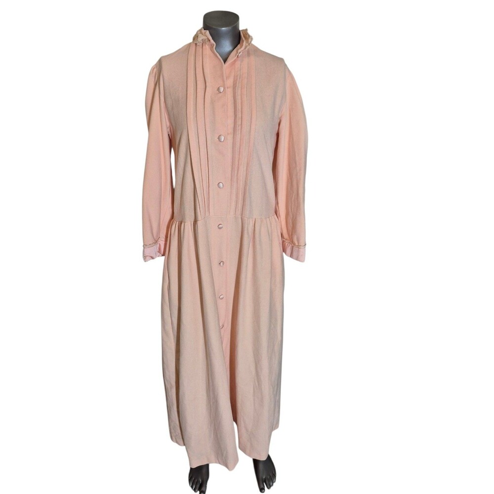 Vassarette VTG 60s 70s Nightgown Dressing Gown Robe Cozy Fleece Lounge Dress S